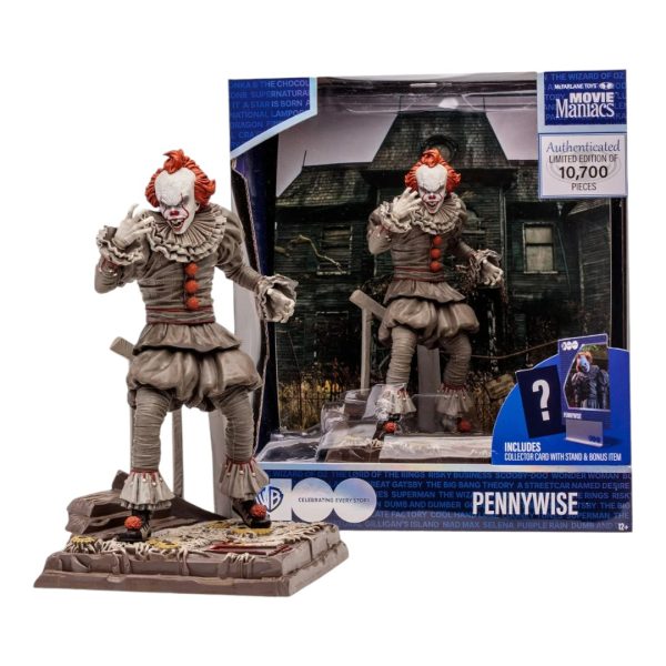 Pennywise - It: Chapter 2 Movie Maniacs WB 100:  LE 6-Inch Scale Posed Figure