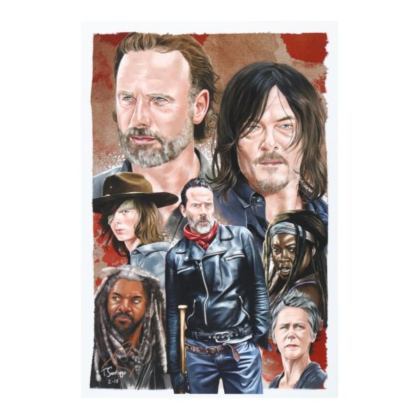 The Walking Dead 13x19 Signed Lithograph by Tony Santiago