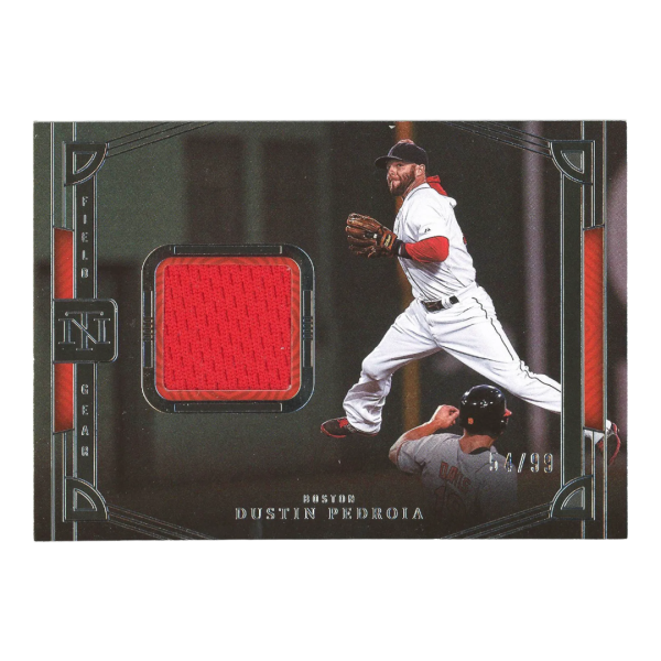 Dustin Pedroia 2023 Panini National Treasures Field Gear Game-Used Patch Card- 54/99