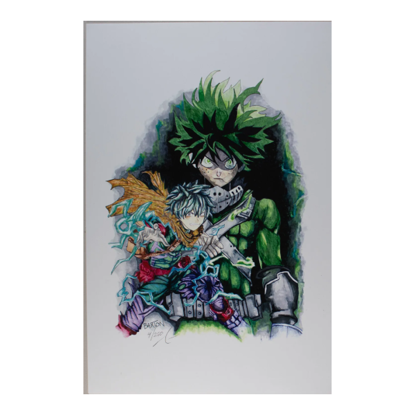 Brian Barton signed 12x18 Izuku Midoriya Lithograph