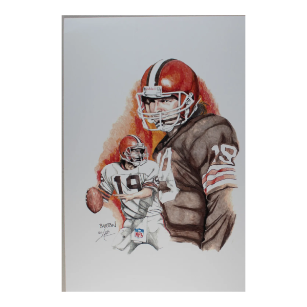 Brian Barton Signed 12×18 Bernie Kosar Lithograph