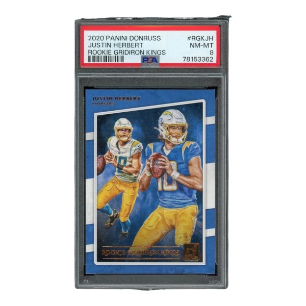Justin Herbert 2020 Panini Donruss Gridiron Kings Rookie Card- PSA 8