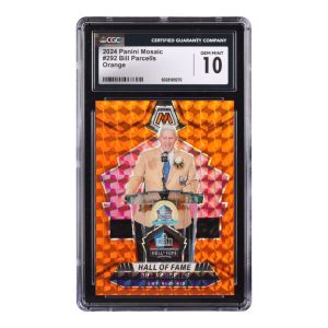 Bill Parcells 2024 Panini Mosaic Mosaic Orange #292 HOF #20/199 (CGC 10)