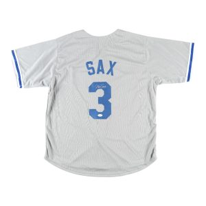 Steve Sax Dodgers Signed Jersey